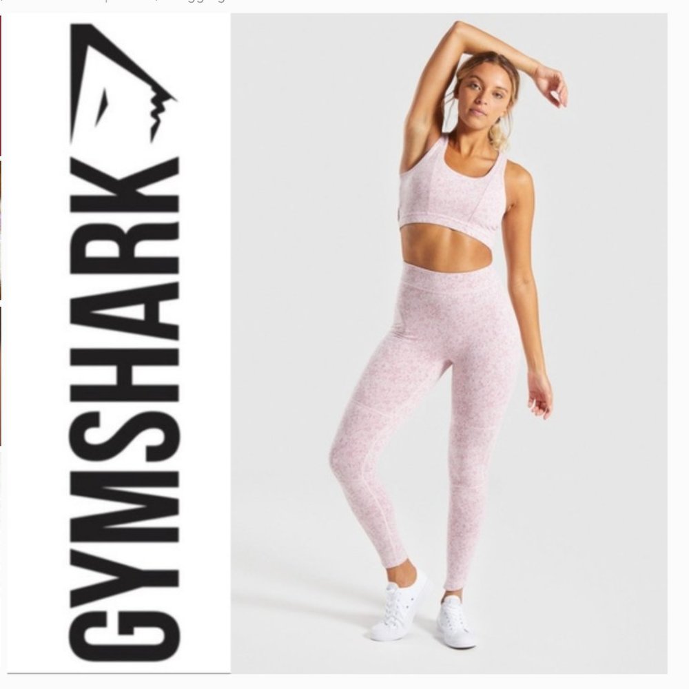 Gymshark Fleur Texture Leggings Dusky Pink Marl